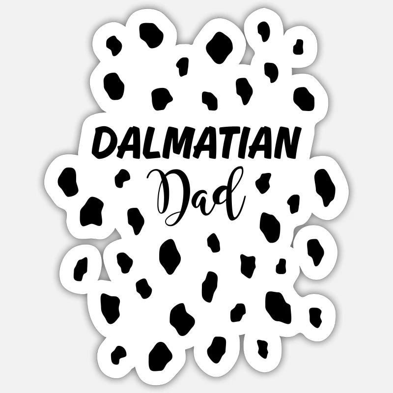 Dalmatian Dad - Dalmate papa Dalmate - Sticker taille S (10 x 10 cm) - blanc mat