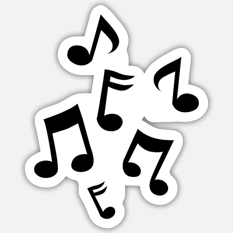 Music notes - Sticker size S (10 x 10 cm) - white matte