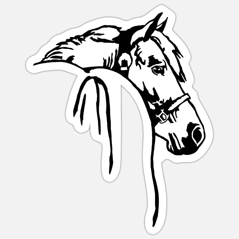 Cheval western avec môlé Sticker taille S (10 x 10 cm)