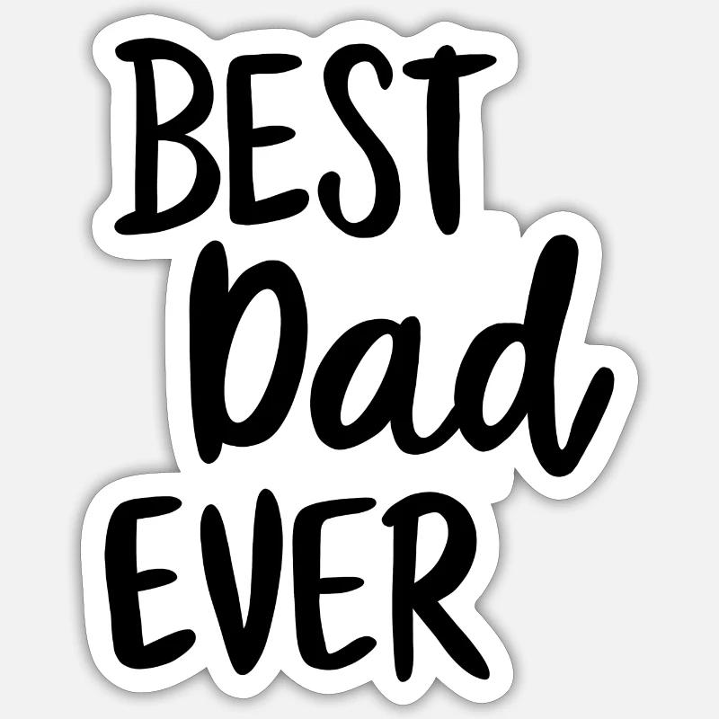 Fête des pères Papa - Sticker taille S (10 x 10 cm) - blanc mat