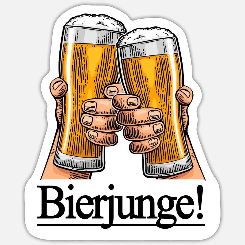 Un garçon de bière ! - Sticker taille S (10 x 10 cm) - blanc mat