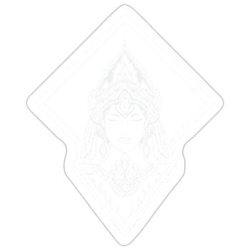Bouddha esthétique - Sticker taille S (10 x 10 cm) - blanc mat - Devant
