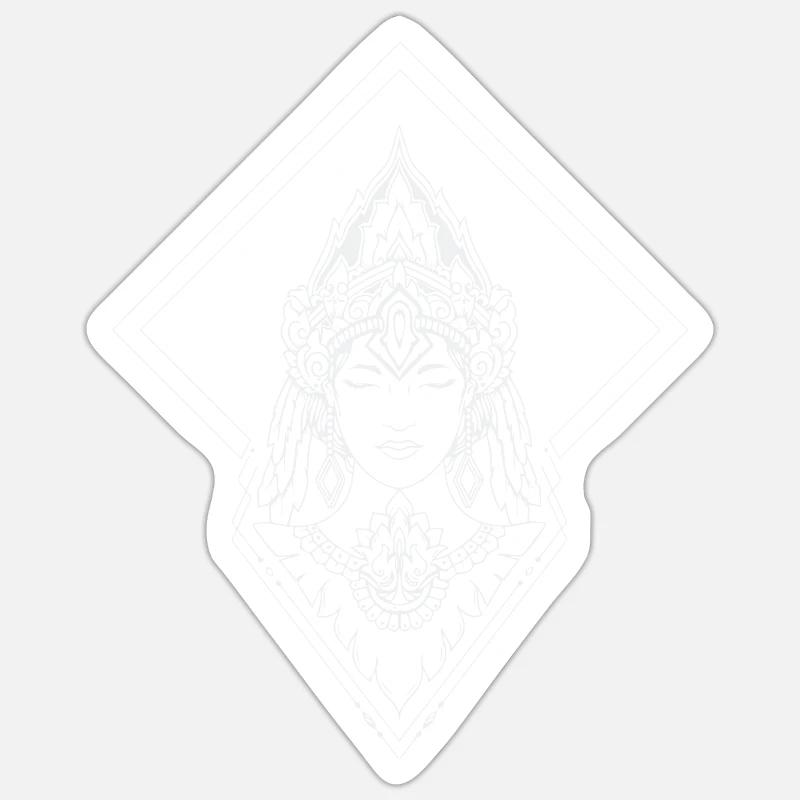 Bouddha esthétique - Sticker taille S (10 x 10 cm) - blanc mat