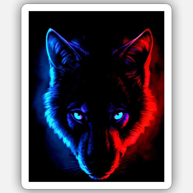 Wolf - Sticker taille S (10 x 10 cm) - blanc mat