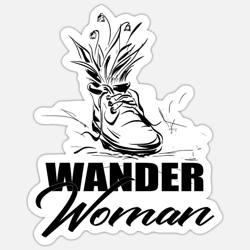Randonner - Sticker taille S (10 x 10 cm) - blanc mat