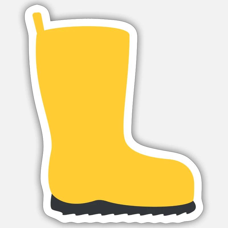 Gummistiefel - Sticker Größe S (10 x 10 cm) - Mattweiß