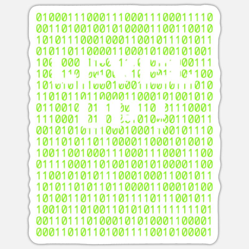 Level up und Binärcode - Sticker Größe S (10 x 10 cm) - Mattweiß