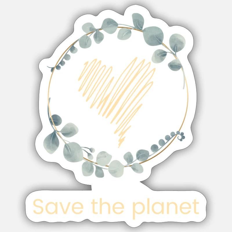Save The Planet - Sticker taille S (10 x 10 cm) - blanc mat