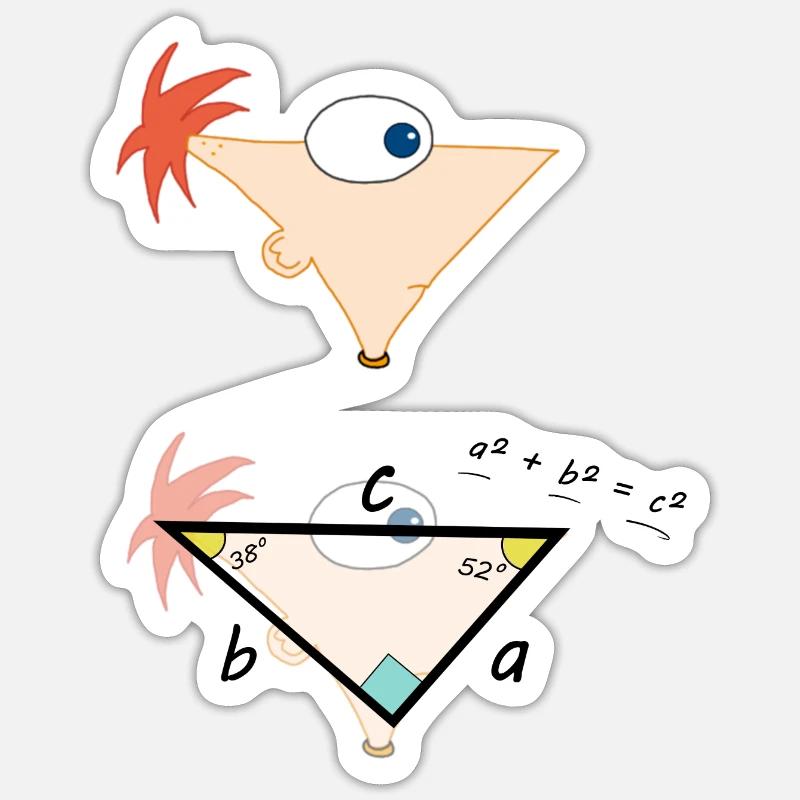 Mathematic Phineas Head - Sticker size S (10 x 10 cm) - white matte