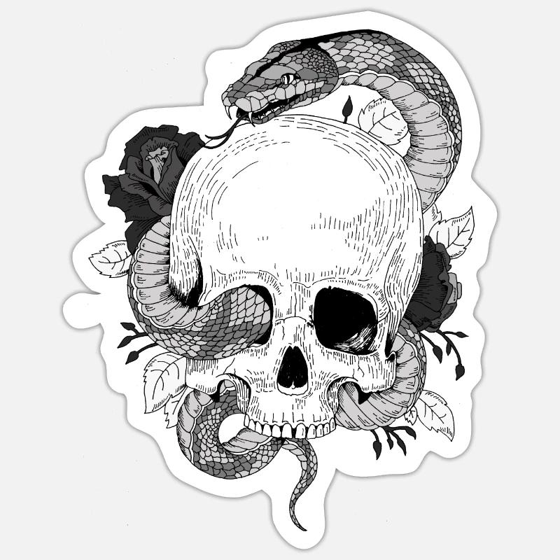 pyton 1 - Sticker size S (10 x 10 cm) - white matte