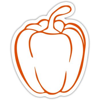 Red Pepper t-shirt - Sticker size S (10 x 10 cm) - white matte - Front