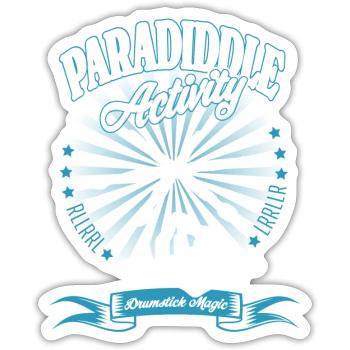 Paradiddle Activity - Drumstick Magic petrol - Sticker Größe S (10 x 10 cm) - Mattweiß - Vorne