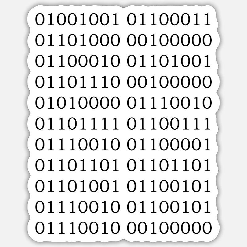 Binär Code "Ich bin Programmierer" Sticker Größe S (10 x 10 cm)