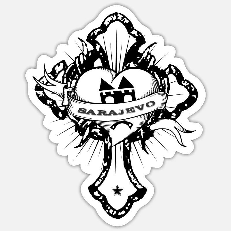 Sarajevo - Sticker taille S (10 x 10 cm) - blanc mat