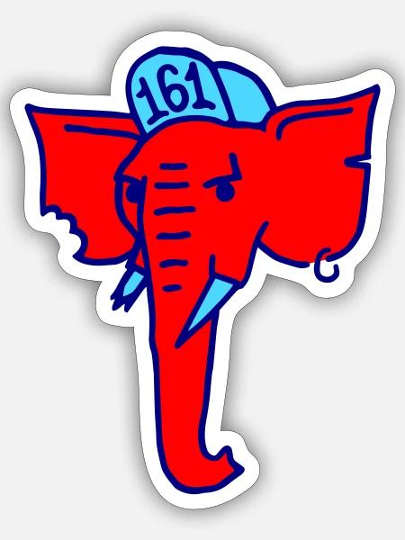 Alleyphant colors - Sticker Größe S (10 x 10 cm) - Mattweiß