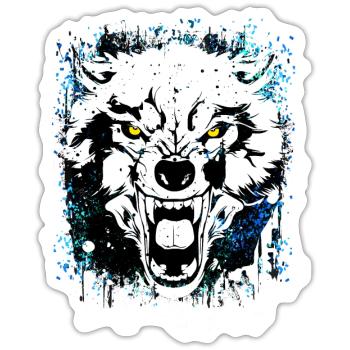 Wolf - Wölfe - Werwolf - Wolfsrudel - Vollmond - Sticker Größe S (10 x 10 cm) - Mattweiß - Vorne