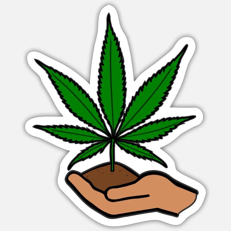 Hanfblatt Sticker Größe S (10 x 10 cm)