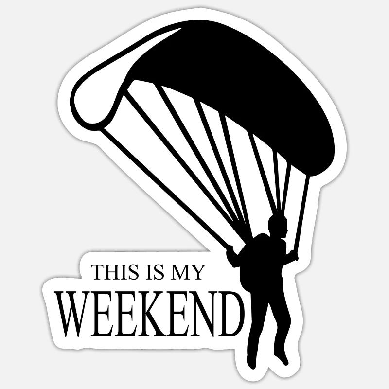 Paragliding - Sticker Größe S (10 x 10 cm) - Mattweiß