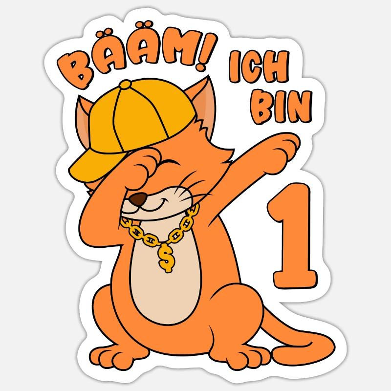 1. Geburtstag - 1 Jahr - Eins - Bääm! Ich bin 1 - Sticker Größe S (10 x 10 cm) - Mattweiß