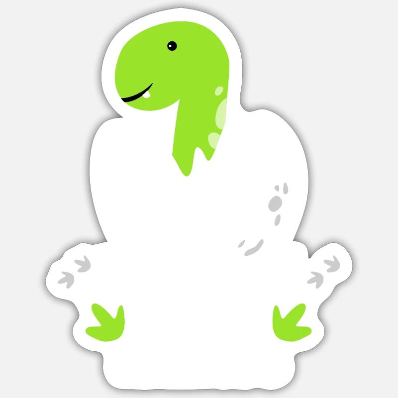 Baby Saurus - Sticker taille S (10 x 10 cm) - blanc mat