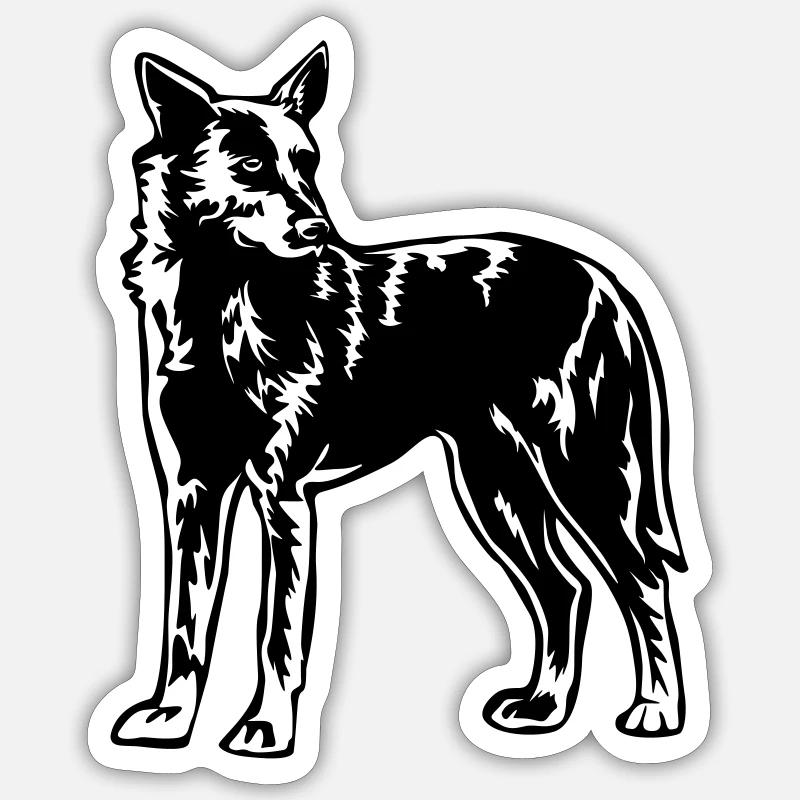 Hollandse Herder - Sticker taille S (10 x 10 cm) - blanc mat