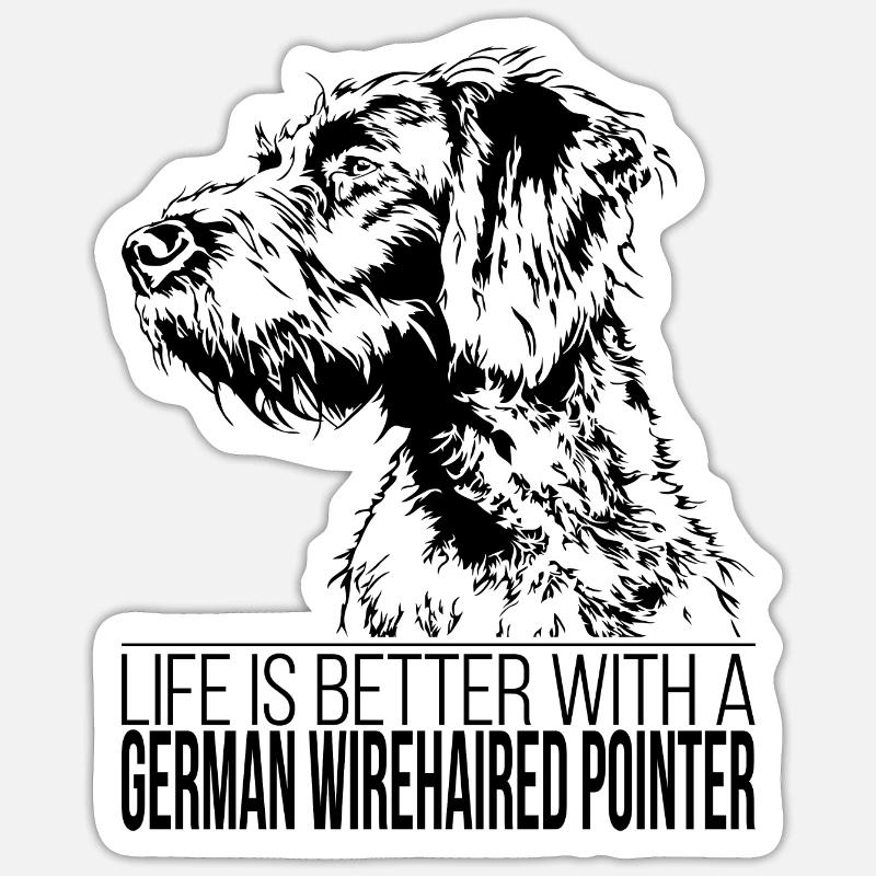 ENGLISH WIREHAIRED POINTER Life is better Wilsigns Sticker size S (10 x 10 cm)