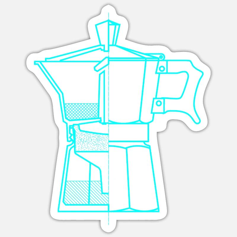 cafetière cafetière - Sticker taille S (10 x 10 cm) - blanc mat