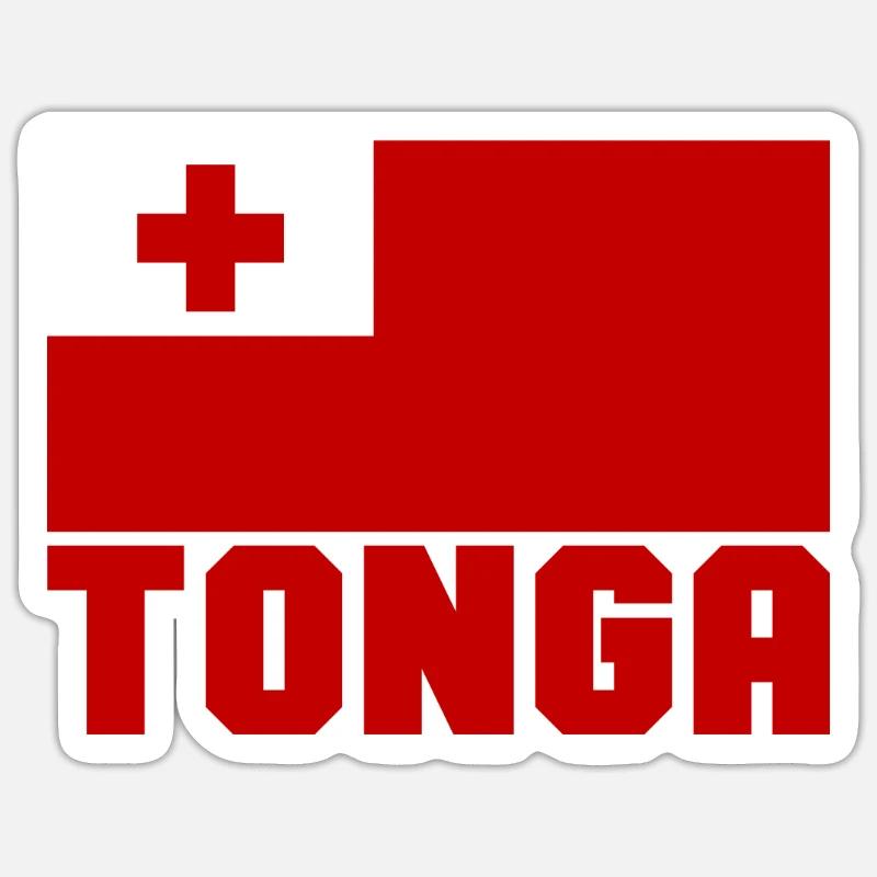 Tonga - Sticker Größe S (10 x 10 cm) - Mattweiß