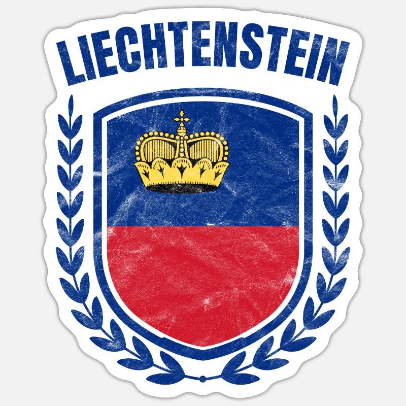 Liechtenstein - Sticker taille S (10 x 10 cm) - blanc mat