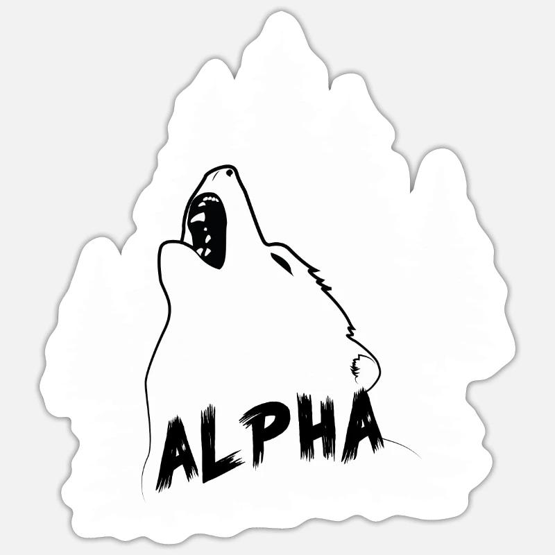 ALPHA - Sticker taille S (10 x 10 cm) - blanc mat