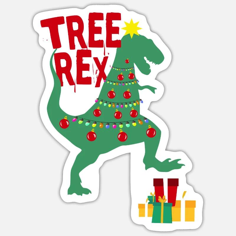 Tree Rex Xmas Gift Idea Sticker size S (10 x 10 cm)