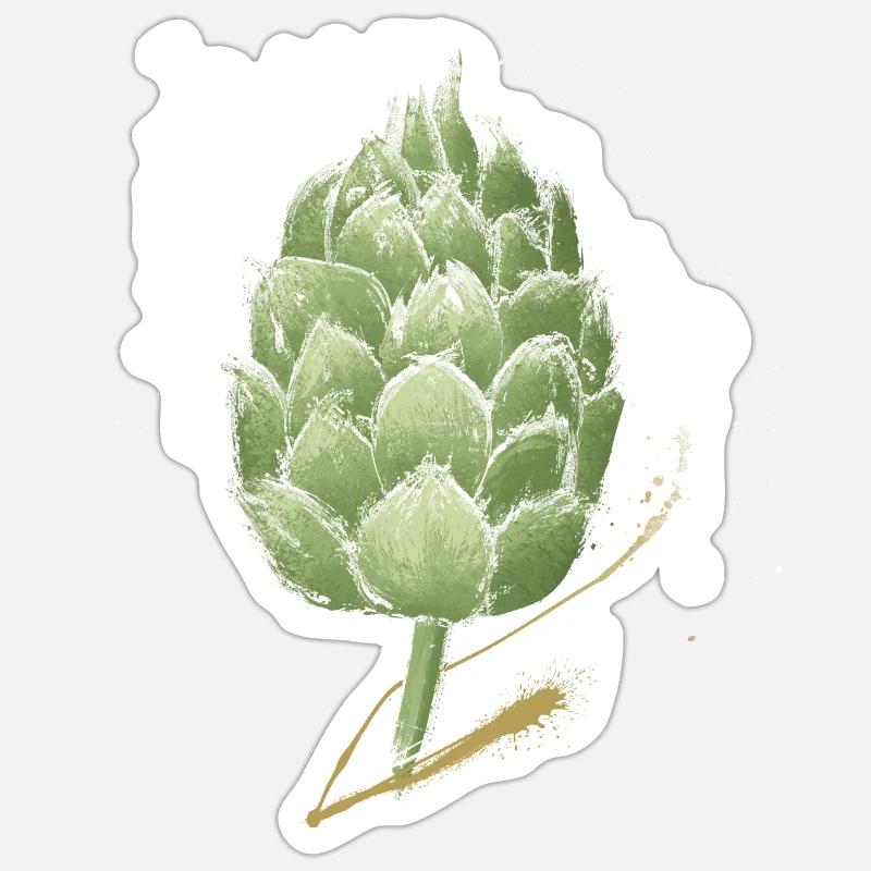 Houblon - Sticker taille S (10 x 10 cm) - blanc mat