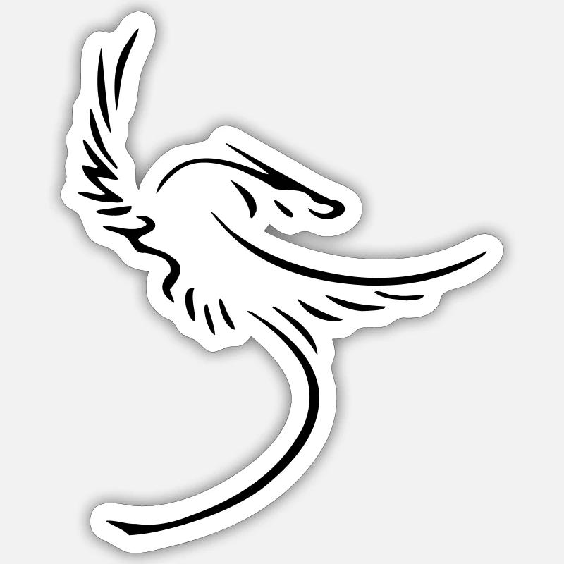 drache figur mythos dragonfly dachensymbol phoenix - Sticker Größe S (10 x 10 cm) - Mattweiß