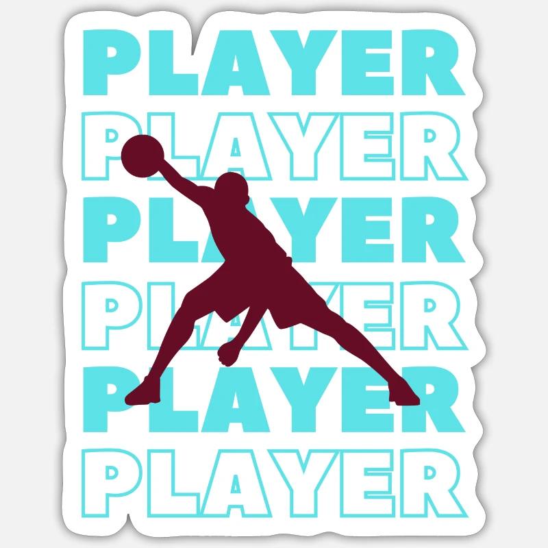 Basketball - Player - Sticker Größe S (10 x 10 cm) - Mattweiß