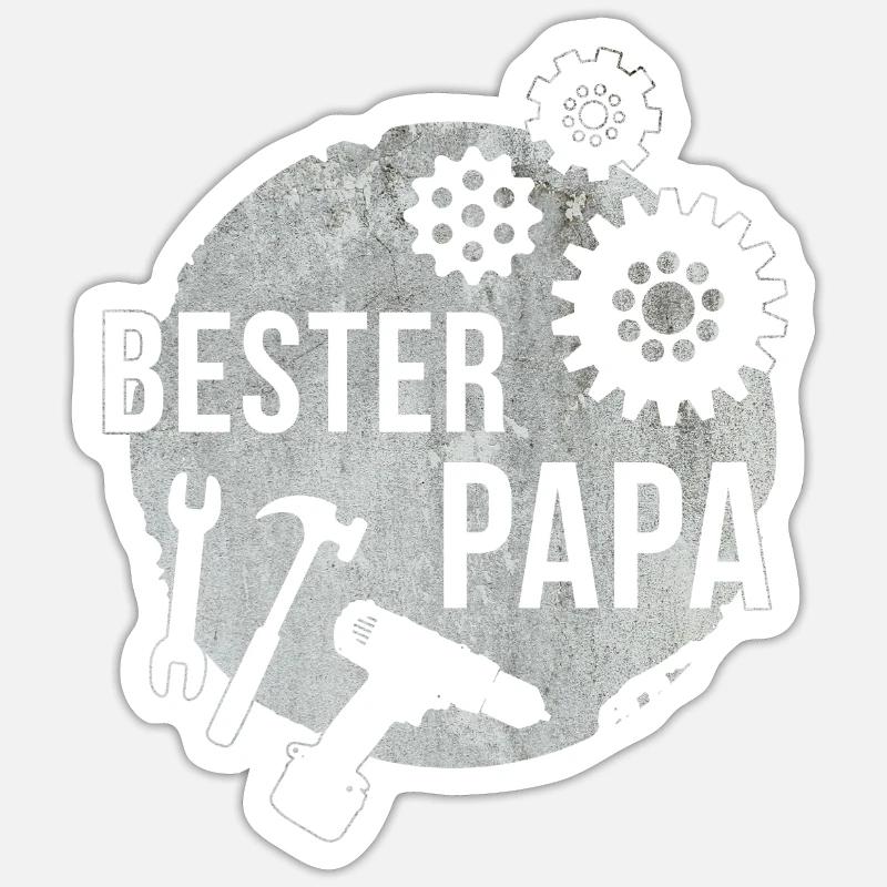 Bester papa - Sticker Größe S (10 x 10 cm) - Mattweiß