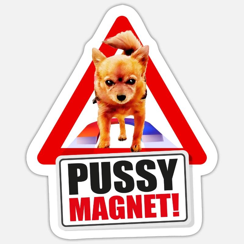 AIMANT À CHATTE! Sticker taille S (10 x 10 cm)