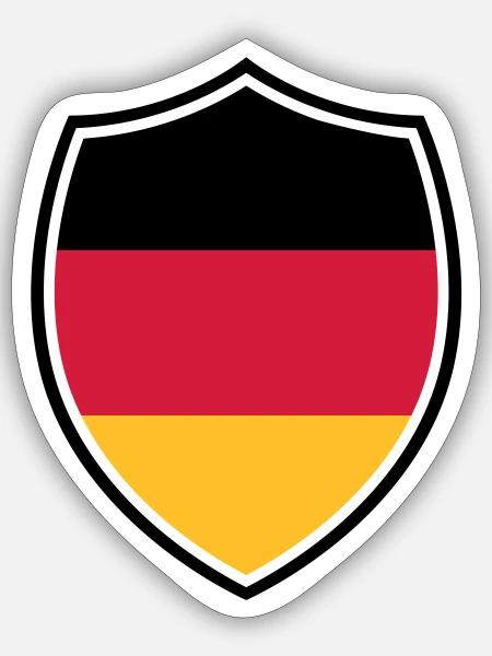 Deutschland Wappen Flagge - Germany Fussball Team - Sticker Größe S (10 x 10 cm) - Mattweiß