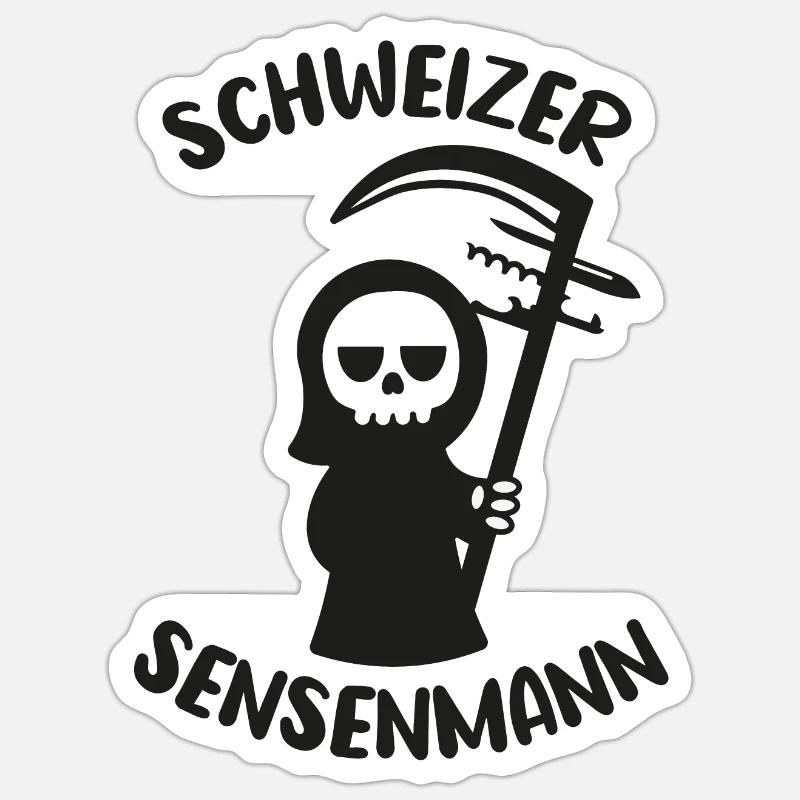 Sensenmann Schwarzer Humor Sarkasmus Tod Sense Sticker Größe S (10 x 10 cm)
