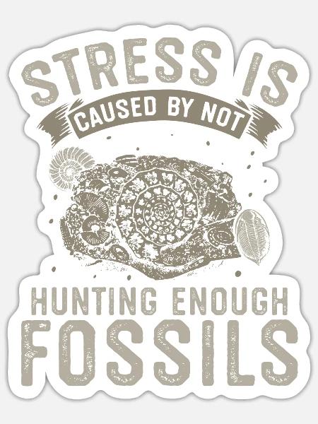 Fossilien Sammeln | Fossilien Suchen Geschenkideen - Sticker Größe S (10 x 10 cm) - Mattweiß