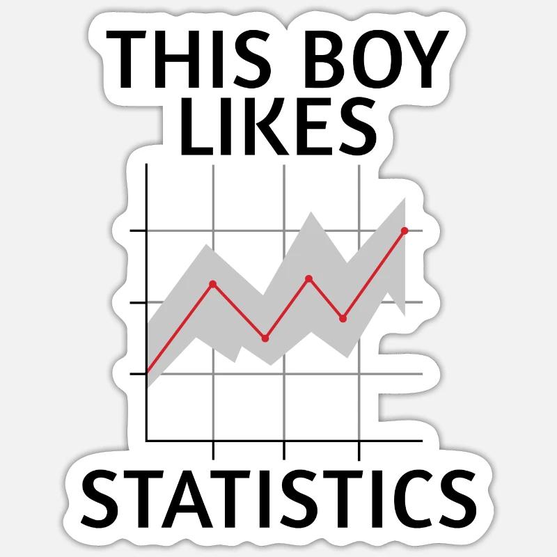 Junge mag Statistik Data Analyst Science - Sticker Größe S (10 x 10 cm) - Mattweiß