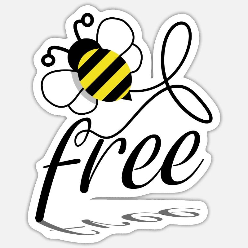 Bee Biene - Sticker Größe S (10 x 10 cm) - Mattweiß