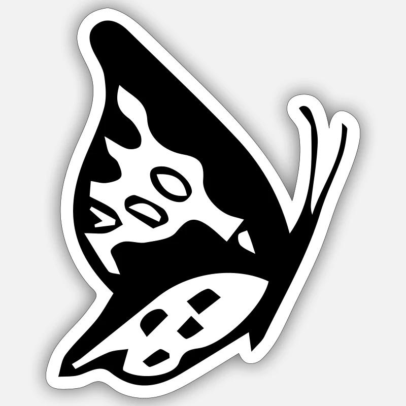 papillon - Sticker taille S (10 x 10 cm) - blanc mat