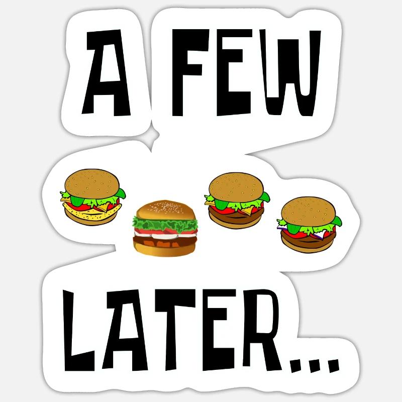 ein paar Hamburger später Sticker Größe S (10 x 10 cm)