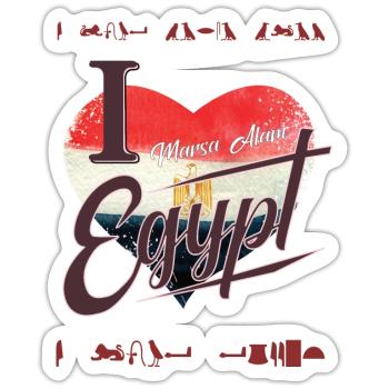 Ich liebe Ägypten Geschenk Tauchen Marsa Alam - Sticker Größe S (10 x 10 cm) - Mattweiß - Vorne