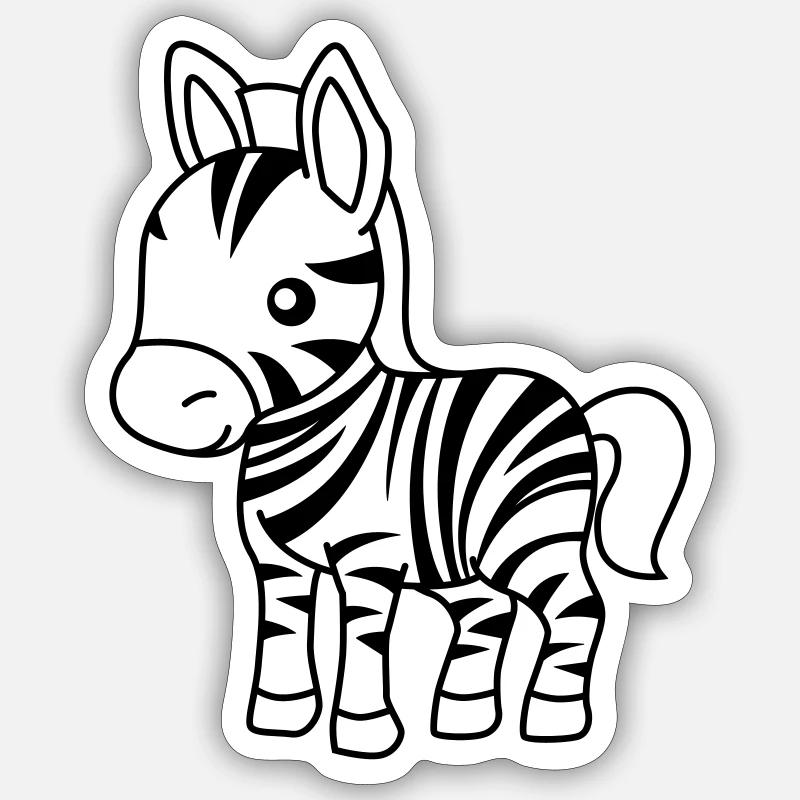 Zebra Comic Tier - Sticker Größe S (10 x 10 cm) - Mattweiß