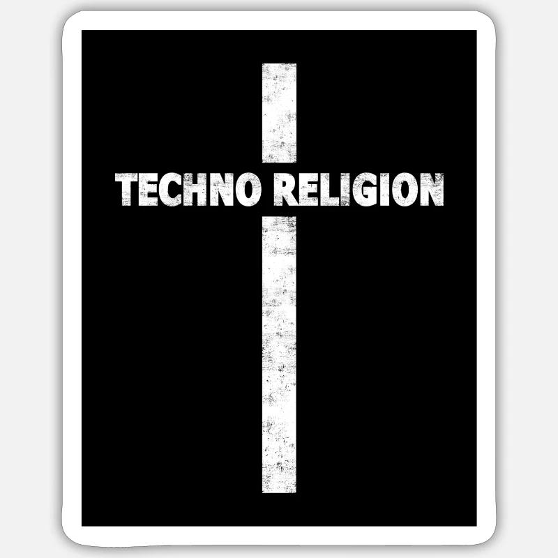 Techno - techno music - rave - techno sticker Sticker Größe S (10 x 10 cm)
