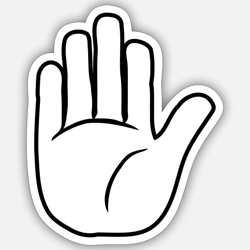 Hand Stop Zeichen - Sticker Größe S (10 x 10 cm) - Mattweiß
