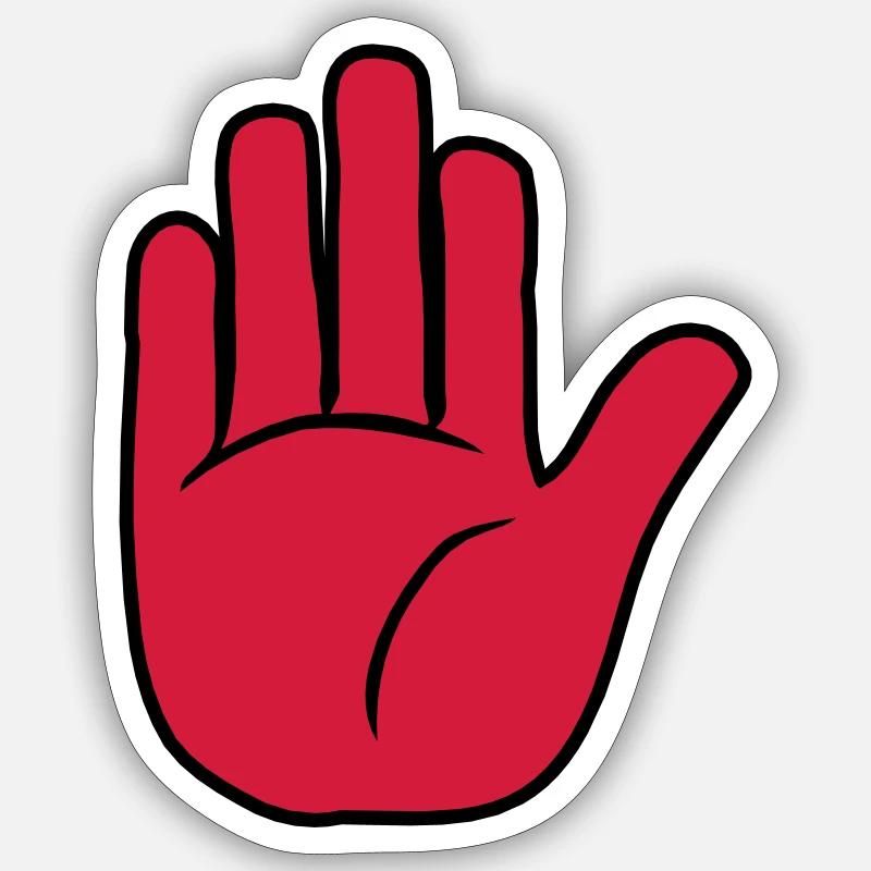 Stop Hand Sign - Sticker size S (10 x 10 cm) - white matte