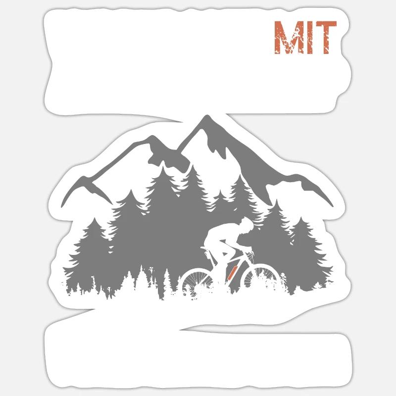 e-MTB - WARUM ICH MIT AKKU FAHRE ? E-Mountainbiker - Sticker Größe S (10 x 10 cm) - Mattweiß