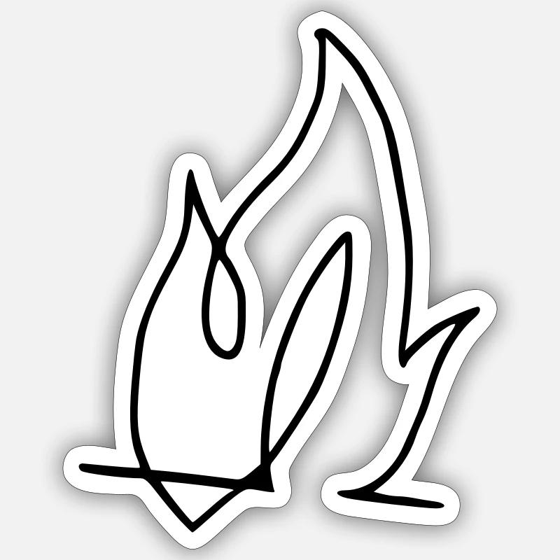 Flamme, !!! incendie - Sticker taille S (10 x 10 cm) - blanc mat